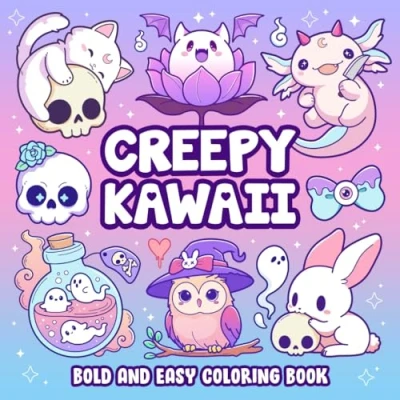 Bild av Creepy Kawaii Bold and Easy Coloring Book: Cute Spooky Pastel Goth Simple Pages for Adults Teens