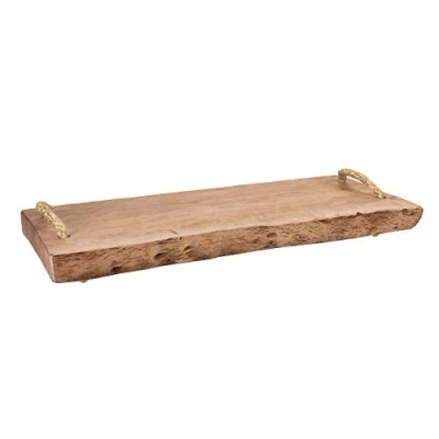 Bild av Spetebo Serveringsfat i massivt trä 50 x 20 cm med 2 bärhandtag serveringsbräda serveringsbricka