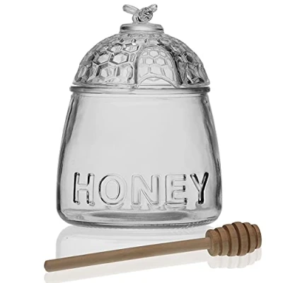 Bild av MGE Honungsburk Dispenser/Dispenser för Honung, Sirap och Såser Honungsmaskin Honungsbehållare Glas 500 ml