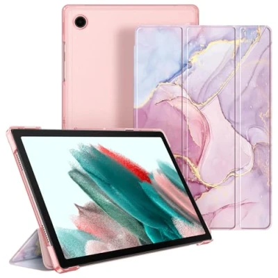 Bild av Fintie Skal för Samsung Galaxy Tab A8 10,5 2022/2021, ultratunt skyddsfodral med transparent baksida skydd automatisk sömn/väckning tum SM X200/X205/X207, glorik marmor