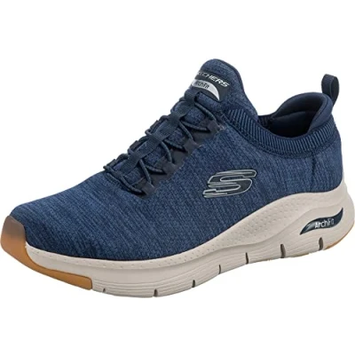 Bild av Skechers Arch Fit Waveport herr Sneaker Bågformad våg ,Marinblå mesh trim, 41 EU
