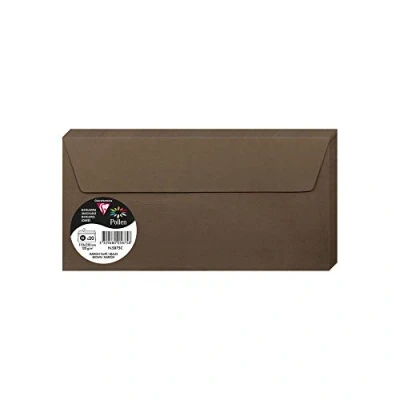 Bild av Clairefontaine Ref 5875C Pollen, självhäftande kuvert (paket med 20) DL storlek, 120 gsm papper, skrivarkompatibel, syrafri, remsa för enkel tätning brun
