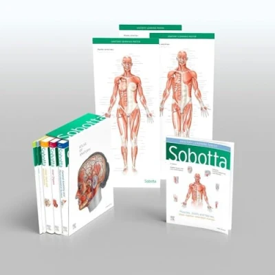 Bild av Sobotta Atlas of Anatomy Package, 17th edition, English/Latin: General and Musculoskeletal System; Internal Organs; Head, Neck Neuroanatomy; Muscles Tables; Poster Collection