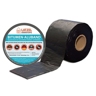 Bild av Bitumen aluminiumband, reparationstejp, tätningstejp, 100 mm rulle på 10 meter, svart