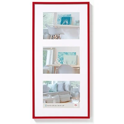 Bild av walther design tavelram röd 3x 13x18 cm galleri med passepartout, New Lifestyle plastram KV338R