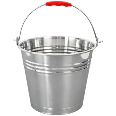 Bild av rostfritt stål hink med handtag i olika storlekar 5L/10L/14L, stål, 14 l