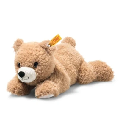 Bild av Steiff Barny Brunbjörn liggande 22 cm, mjuka cuddly vänner, gosedjur teddy, mjukisdjur, björn av gosig mjuk plysch, fluffigt mjukisdjur för att leka och gosa, tvättbar i maskin