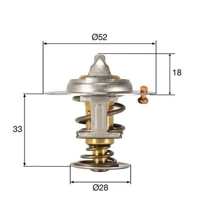 Bild av MAHLE ORIGINAL TX 327 92D Thermostat d&#039;eau 92 52 avec joint d&#039;étanchéite FORD: FIESTA 6, FOCUS 3, 3 Turnier
