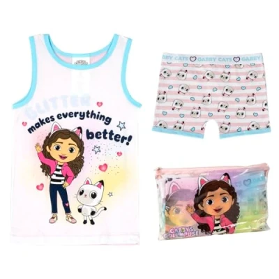 Bild av CERDÁ LIFE&#039;S LITTLE MOMENTS Flicka Gabby&#039;s dockhus haklapp kort pyjamasset pyjamas, Vit, rosa och blå, 6 år
