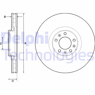 Bild av Bromsskiva DELPHI BG9151C