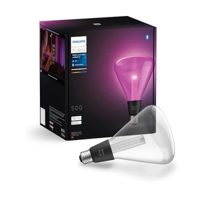 Bild av Philips Hue Lightguide Triangle Smart Bulb, Vit och Färgat Ljus, Bluetooth Kompatibel, Röststyrning med Alexa, Apple Home Google Assistant