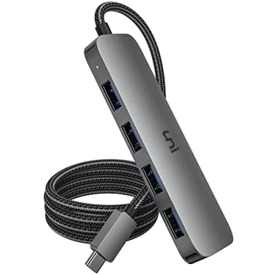 Bild av uni USB C 3.0 Hub 4 Port, 1.2M Ultra Slim Data Hub, kompatibel med MacBook Pro, iPad Air, Dell XPS, Surface Book und mehr
