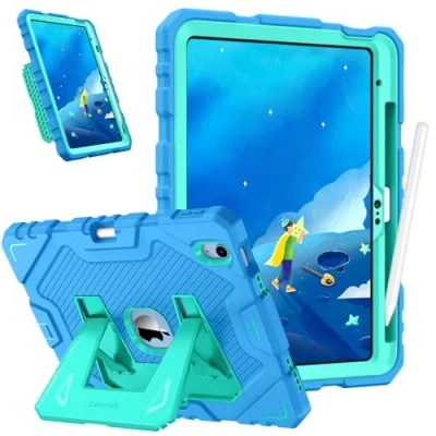 Bild av Fintie barnfodral för iPad 10. Generation 10,9 tums surfplatta (modell 2022), robust, stötsäkert helkroppsskyddande fodral med integrerat stativ barn, blå