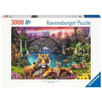 Bild av Ravensburger 16719 Tiger i paradisisk lagune Animals Wild Tigers talet lagun 3000 bitar pussel för vuxna och barn från 14 år, flerfärgad, 48 x 32 tum
