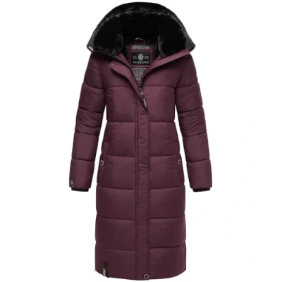 Bild av MARIKOO Damvinterkappa varm quiltad kappa lång med avtagbar huva Reliziaa XS 3XL, Dusty Plum, M