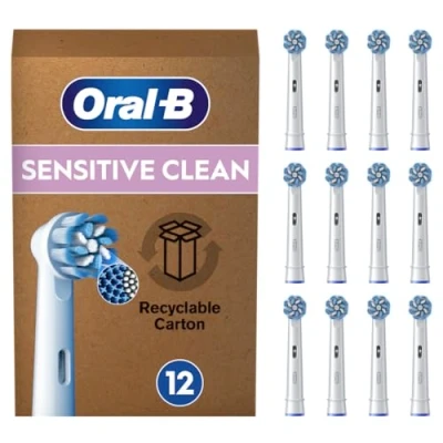 Bild av Oral B Pro Sensitive Clean borsthuvuden för elektrisk tandborste, X formade borst, brevlådekompatibel förpackning, 12 stycken