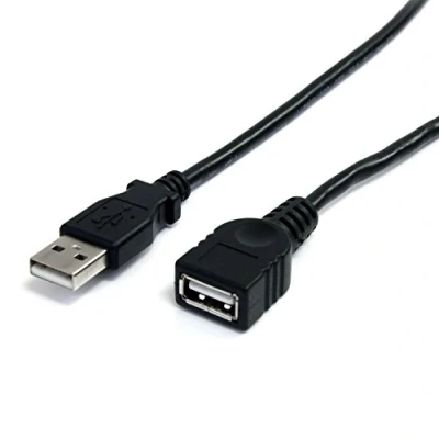 Bild av StarTech.com 3 fot svart USB 2.0 förlängningskabel A till M/F en förlängningssladd (USBEXTAA3BK)