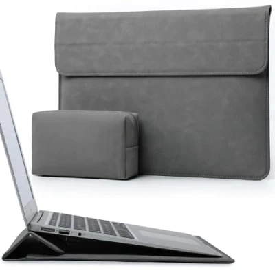Bild av HYZUO 13,314 tums laptopfodral med stativfunktion, kompatibel MacBook Pro 14 M2/M1 Pro/Max A2779, A2442 20232021, 13,5 laptop 5/4/3/2/1, Air 13 20172012, mörkgrå