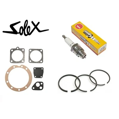 Bild av cyclingcolors Solex 2200 3300 3800 5000 reparationssats: Tätningssats tändstift kolvringar Velosolex tätning