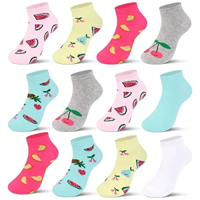 Bild av Libella 12 par strumpor barn flickor komfort bomull andningsbar vår sommar sneakers färgglada 2108, 2868, 23 26