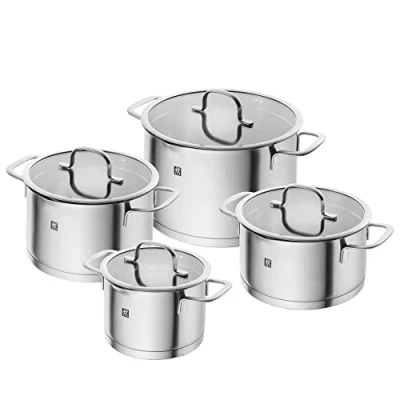 Bild av ZWILLING TrueFlow köksredskap, 4 delad, rostfritt stål, med pipfunktion, lämplig för induktion, silver