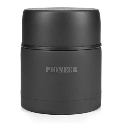 Bild av Pioneer vakuumisolerad läckagesäker soppa/matflaska, 8 timmar varm 24 kallt, svart, 500 ml