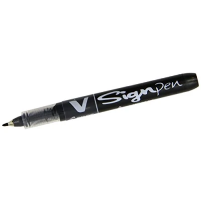 Bild av Pilot V skylt penna flytande bläck 2,0 mm spets svart, låda med 12
