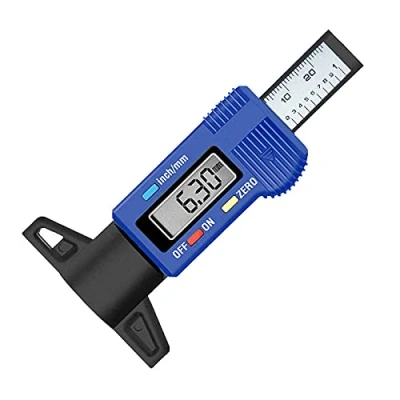 Bild av RUIZHI Digital Däck Djup Meter LCD 0 25mm Bär Disk Mätare för Bilar, Skåpbilar, Lastbilar och Motorcykel (blå)