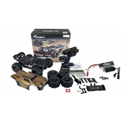 Bild av Amewi 22659 Hyper GO Truggy brushless 4WD 1:14 RTR svart inkl. hjul bar, reservdelar, guldfärgad kaross