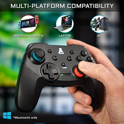 Bild av THE G LAB K Pad THORIUM Switch trådlös Bluetooth spelkontroll med inbyggda vibrationer, Gamepad trådlöst ansluten för Nintendo Switch/PC NYTT 2022 (Svart)