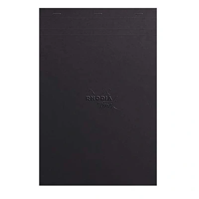 Bild av Rhodia 116112C Black Maya Pad A4+, 21 x 31,8 cm, 50 ark, blank mikroperforerad och avtagbar, 120 g, svart, 1 st