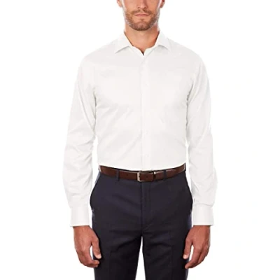 Bild av Van Heusen Herrklänning, skjorta, normal passform, flex, krage, stretch, solid smokingskjorta, Weiß, XL(44 cm Nacke, 91/94 Ärmar)