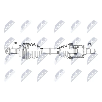 Bild av NTY NPW LR 039 Drivaxel framaxel vänster 629mm Manuell, Automat