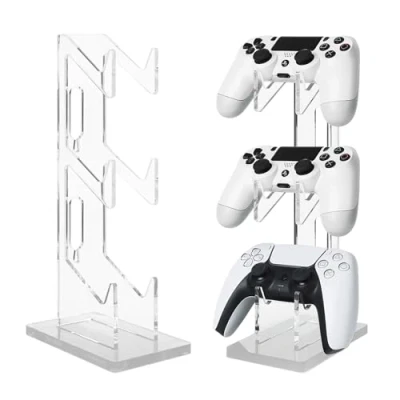 Bild av Nizirioo spelkontroll hållare hörlurar stativ spel 3 lager multifunktionell headset av akryl för Xbox One Switch PS4 PS5