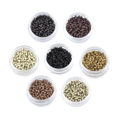 Bild av 500 st/set Micro silikonringar nano ring 3,0 mm för hårförlängning (blond grå)
