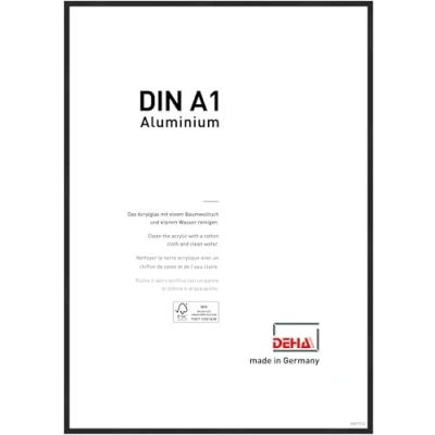 Bild av DEHA Design aluminium bildram Boston, 59,4x84,1 cm (A1), eloxal svart matt