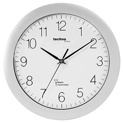 Bild av Technoline, WT 8000 radiostyrd väggklocka, Ø 30cm, silver, titanium