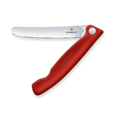 Bild av Victorinox Swiss Classic vikbar grönsakskniv, rakt snitt, diskmaskinssäker, tillverkad i Schweiz, röd