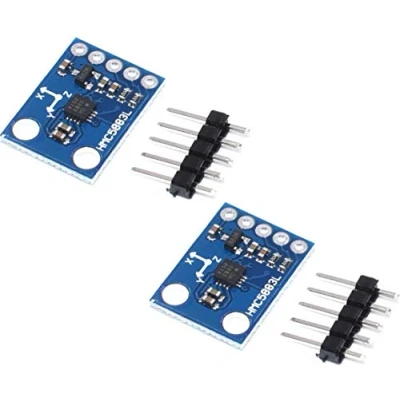 Bild av TECNOIOT 2 st GY 273 QMC5883L trippelaxel kompassmagnetometersensor HMC5883L kompatibel kompassmagnetometer sensormodul för Arduino 3V 5V