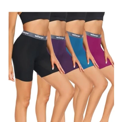 Bild av wirarpa Boxershorts Modal Shorts Underkjol Kavstötande med Häst 4 pack, Svart/marinblå/lila/fuchsia, XL
