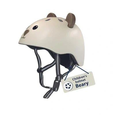 Bild av HUDORA barnhjälm Beary bekväm småbarnshjälm i XXS/XS säker cykelhjälm med sött björnmotiv högkvalitativ för flickor och pojkar perfekt balanscykel/skoter cykel