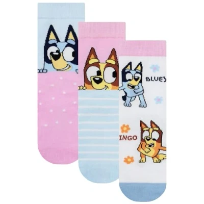 Bild av Bluey Strumpor Flicka, 3 pack Barnstrumpor Multipack, Förpackning med strumpor, Flerfärgad 24 26cm