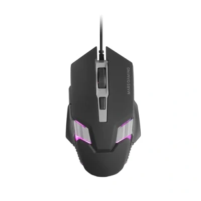 Bild av MARSGAMING MM024, Gamingmus RGB, Optisk Sensor 4000 DPI, Mekaniska Huano Switchar, RGB Flow Belysning, On the fly Justering 1200/2400 / 3200/4000 Multiplattforms Kompatibilitet, Svart