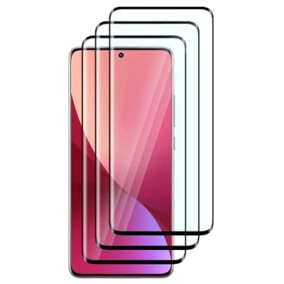 Bild av FWKDWHPH [3 stycken härdat glas skyddsfolie för Xiaomi 12/12X, 3D full täckning, 9H hårdhet, reptålig, bubbelfri, HD skärmskydd