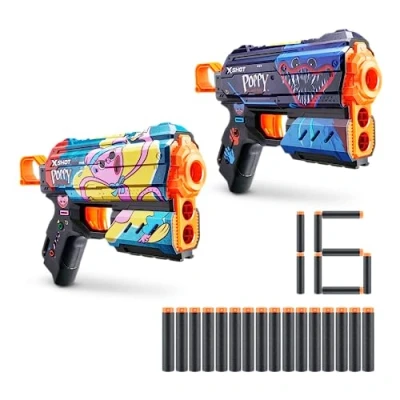 Bild av ZURU X Shot Skins Flux Poppy Playtime dart Blaster 2 pack Jumpscare Kissy, 16