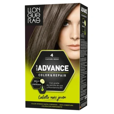 Bild av Llongueras Color Advance Kvinnors Hårfärg Permanent Färg Intensiv Upp Till 5 Veckor, Ton 4 Medium Brun
