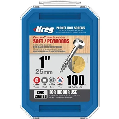 Bild av Kreg 100 x galvaniserade skruvar, 6 25 mm, tjock gänga