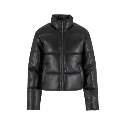 Bild av Urban Classics Tb7073 dam syntetiskt läder pufferjacka lätta jackor, svart, M för kvinnor,