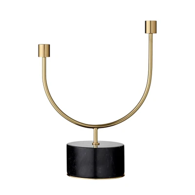 Bild av AYTM Grasil ljusstake, guld/svart, bredd 25 cm, marmor