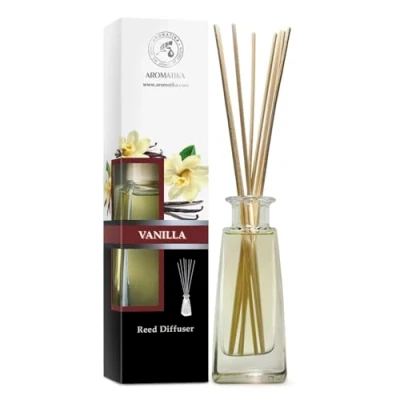 Bild av Reed Diffuser with Natural Essential Oil Vanilla 100ml Scented Non Alcohol Gift Set Bamboo Sticks Best for Aromatherapy SPA Home Office Fitness Club